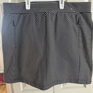 Talbots Black and White Striped Pencil Skirt
